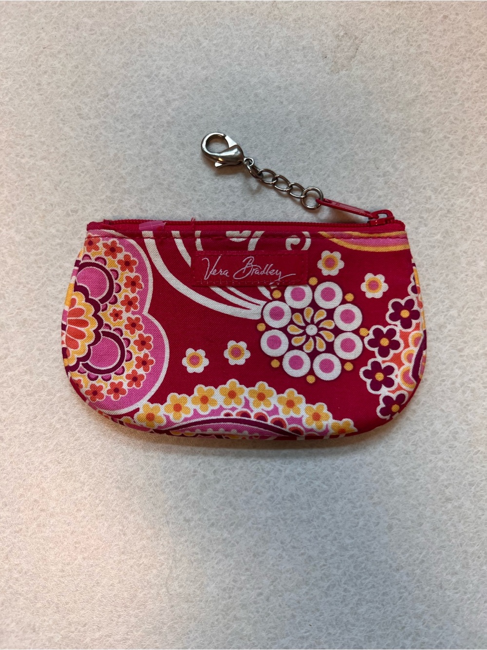 Vera Bradley RASPBERRY FIZZ Coin License Zippered Case Purse